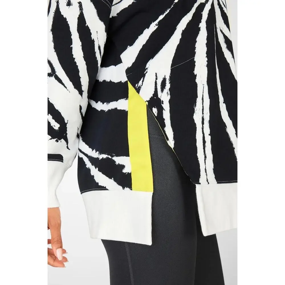 NWT Fabletics Jasmine Side Slit Pullover Tie Dye Hoodie Big Spinner White Zest S - Picture 3 of 5